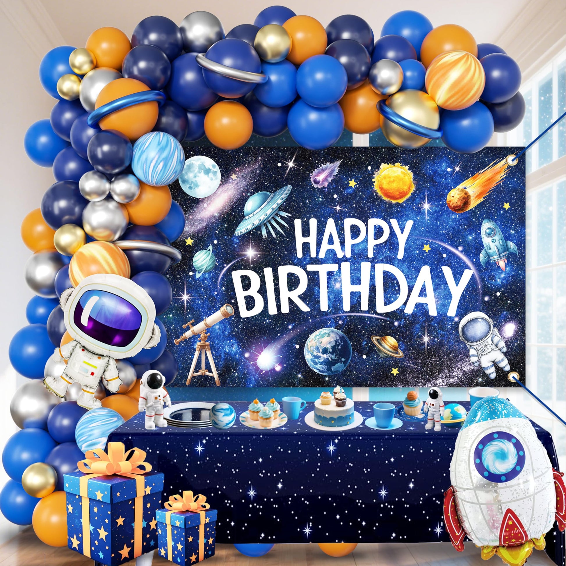 Outer Space Birthday Decorations for Boys,Party Decor Supplies Boy