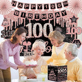 100th Birthday Decorations for Women 32PCS 100th Birthday Party