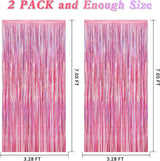 2 Pack Glitter Pink Backdrop, 3.28 FT x 7.05 FT Birthday Party