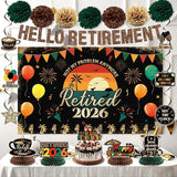Retirement Party Decoration Vintage 2026 Retired Banner Background