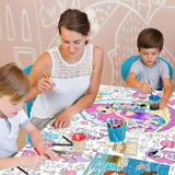 Mermaid Coloring Tablecloth for Kids 30x72 Inch Poster with Mermaids