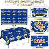 QZYL 4 Pack Graduation Decorations 2026, 54" x 108" Blue and Gold