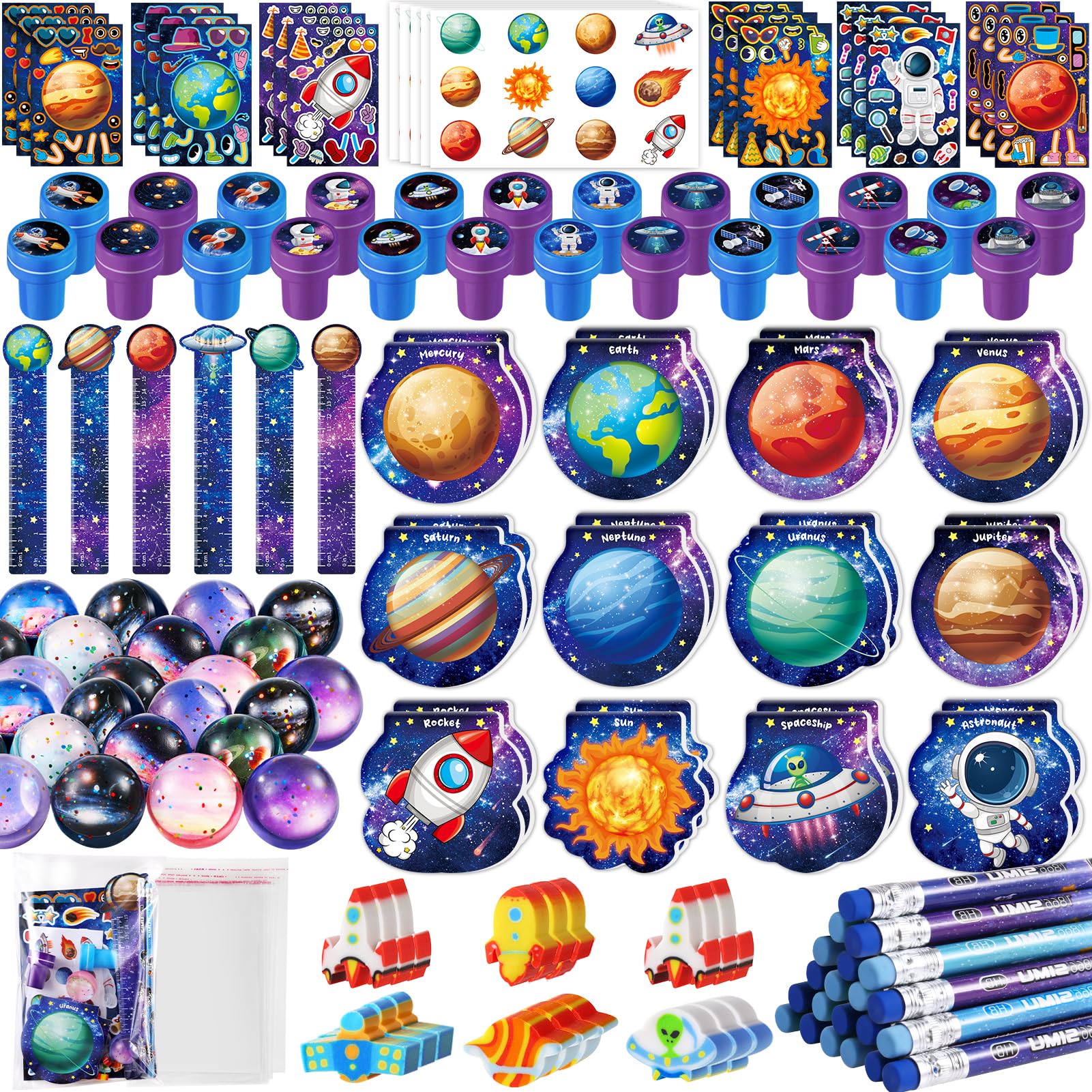 BenLouis 216Pcs Outer Space Themed Party Favors Space Alien Sticker