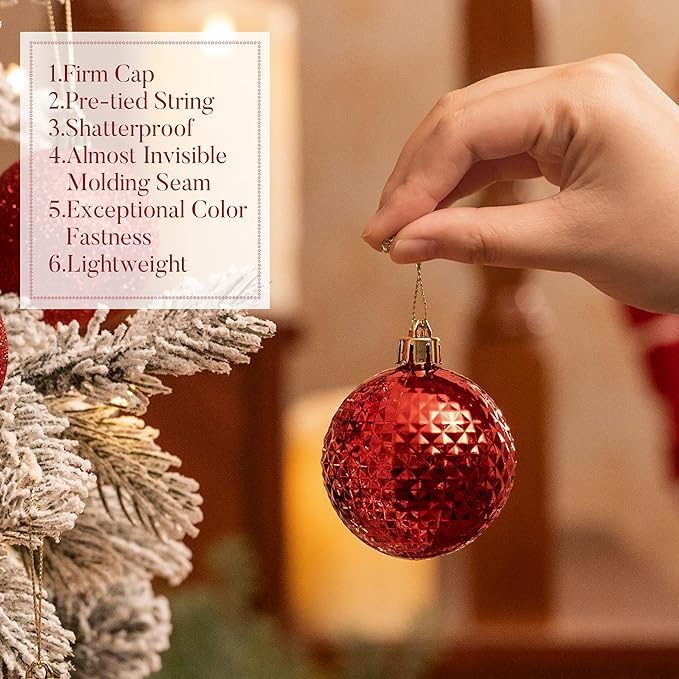 Valery Madelyn Christmas Tree Decorations Ornament Set, 50ct 2 Inches