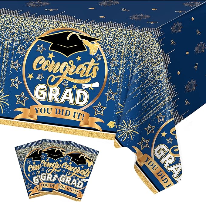 3 Pcs Graduation Tablecloth for Graduation Decorations 2026 Plastic
