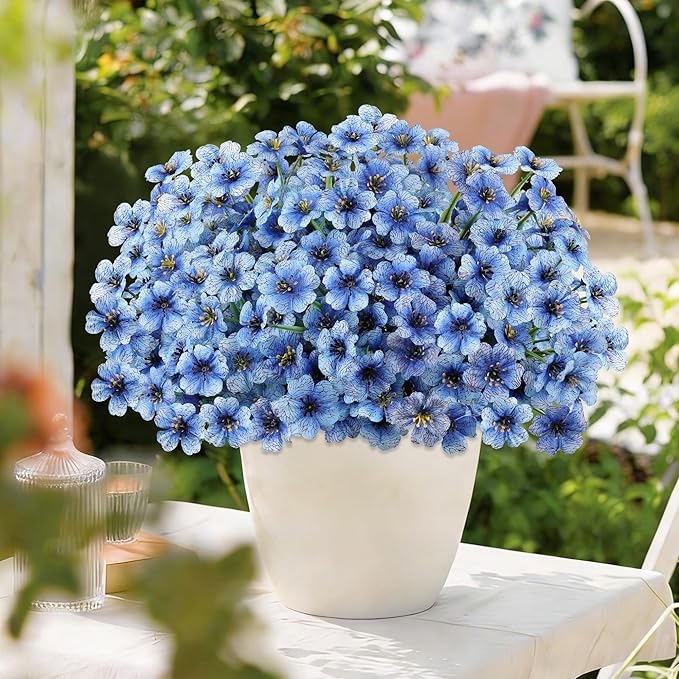 AmyHomie 20 Bundles Artificial Flowers for Outdoors UV Resistant Fake