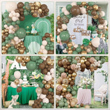 Amandir 153pcs Sage Green Brown Balloon Garland Arch Kit, Different