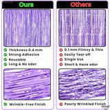 KatchOn, Light Purple Foil Fringe Curtain - 3.2x8 Feet, Pack of 2 for