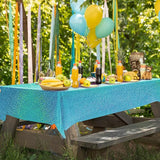 3pcs Blue Holographic Laser Tablecloths 40" x 108" Plastic Table