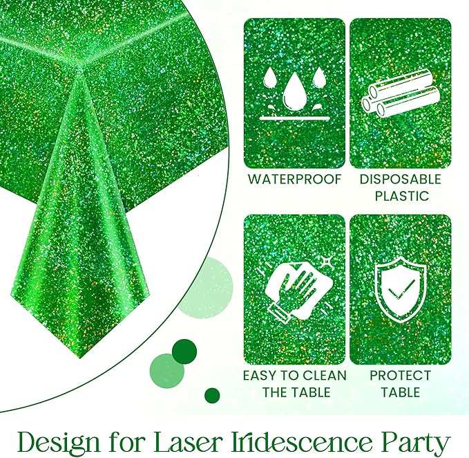 1 pcs Green Holographic Laser Tablecloth 40 x 108 Christmas Table