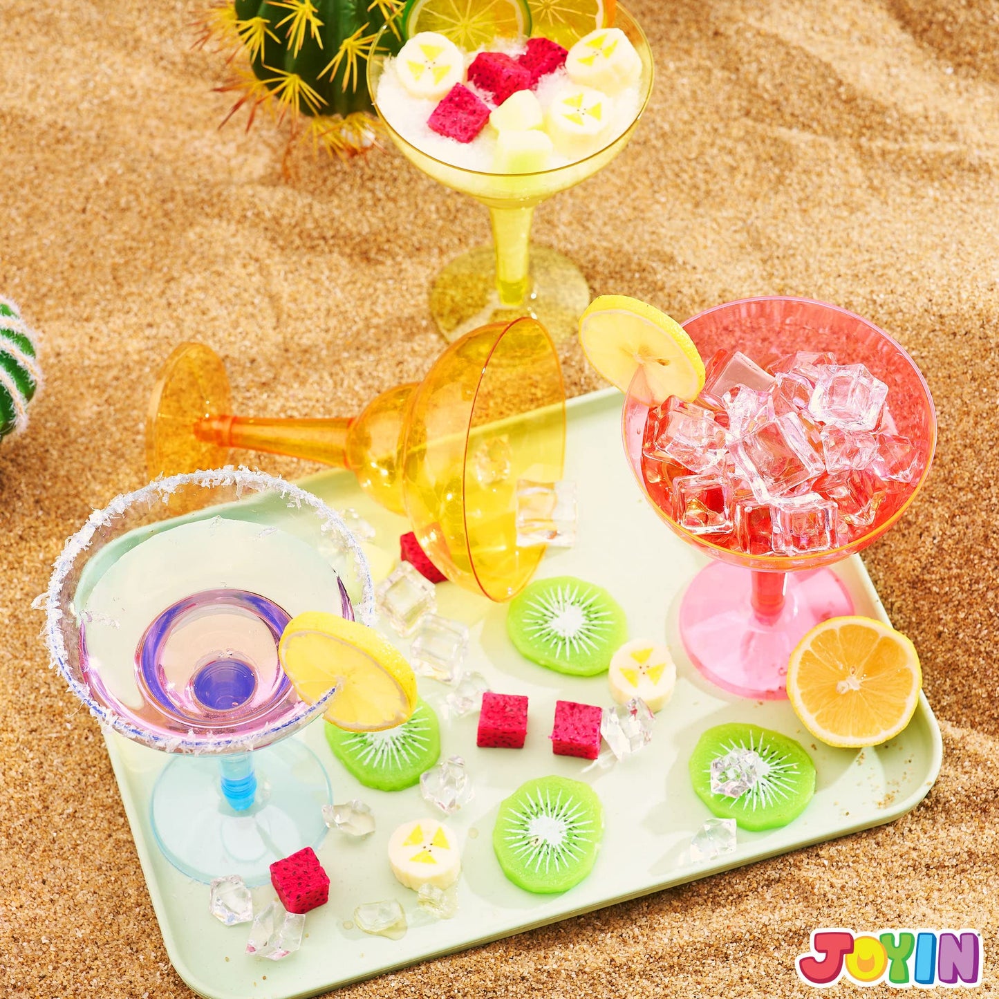 JOYIN 36 Packs Plastic Margarita Glasses Cups 12 oz Disposable Cinco