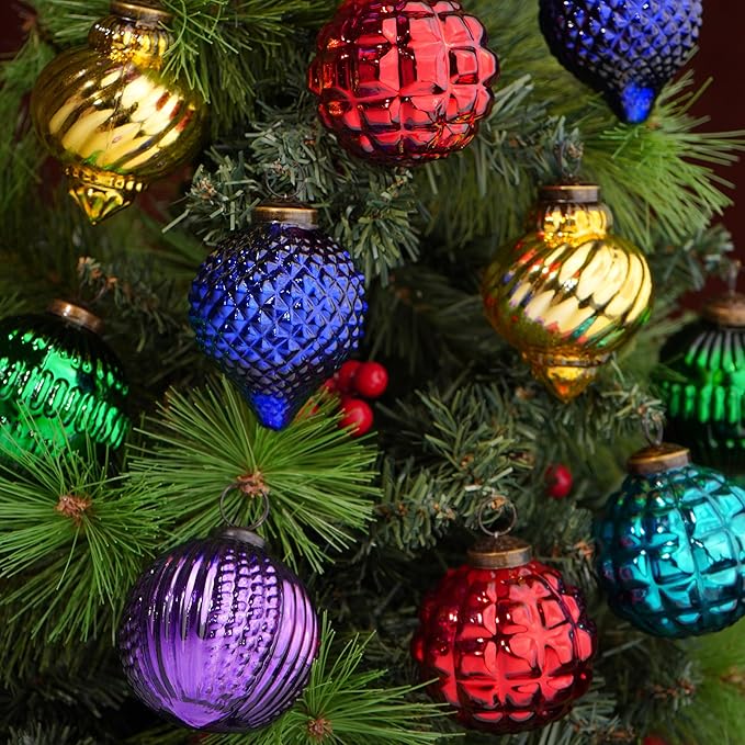 IndianShelf 6 Colourful Christmas Balls Ornaments- Glass Christmas