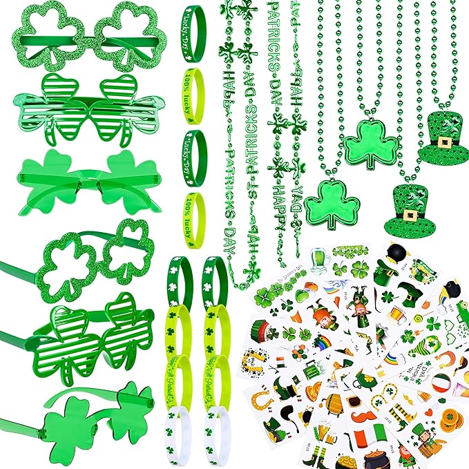 124Pcs St Patrick's Day Accessories Party Favor Set St Patricks Day