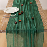 Keketoarrange 3pcs Emerald Green Table Runner Cheesecloth Gauze 120