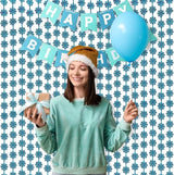 BRAVESHINE Blue Party Snowflake Backdrop - 2 Pack Hanging Foil Fringe