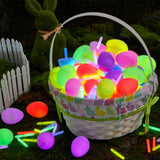 JOYIN 144 Pcs Easter Eggs with 288 Pcs Mini Glow Sticks for Kids