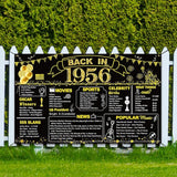 DARUNAXY 70th Birthday Black Gold Party Decoration, Back in 1956