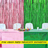LOYIM 4 Pcs Iridescent Pink & Green Holographic Tablecloth for
