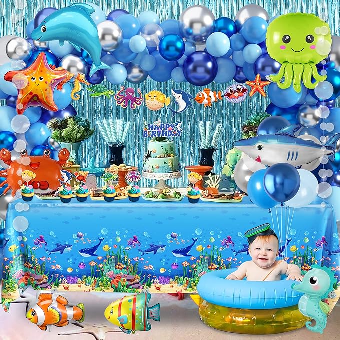 Under the Sea Party Decorations 98Pcs Ocean Theme Birthday Party