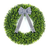 Vlorart 32" Faux Round Boxwood Wreath, Artificial Large Boxwood Wreath