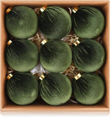 Velvet Ornaments for Christmas Tree Decorations - Moss Green Xmas