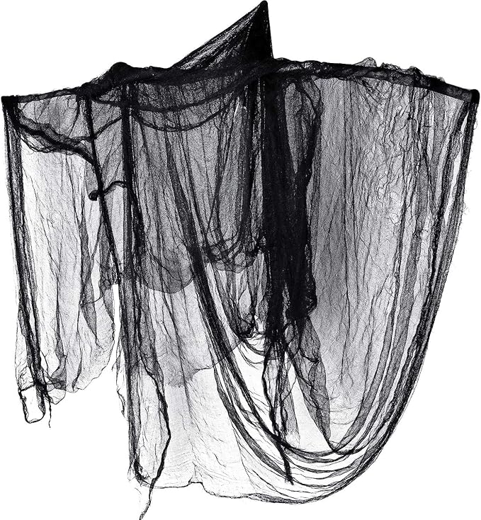 Whaline Halloween Black Creepy Cloth 197 x 87 Inch Spooky Gauze
