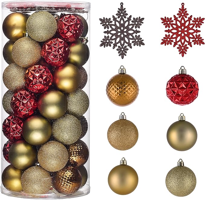 Valery Madelyn Christmas Tree Decorations Ornament Set, 50ct 2 Inches