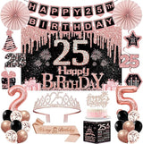 25th Birthday Decorations for Girls Women 32PCS 25th Birthday Party