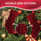 Christmas Stockings, 20 Inch Burgundy, Ivory, Khaki Cable Knit