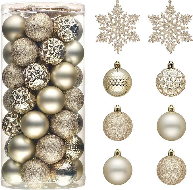 Valery Madelyn Christmas Tree Decorations Ornament Set, 50ct 2 Inches