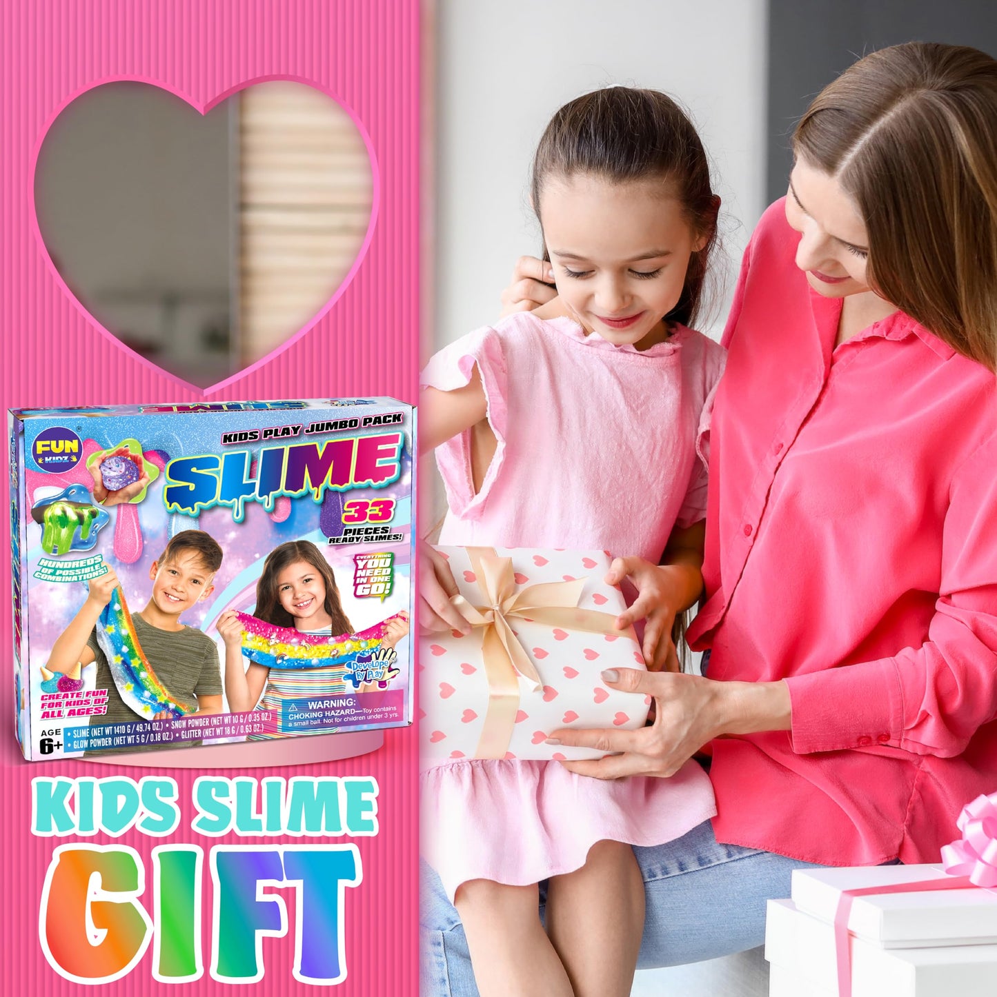33 Cups Jumbo Slime Kit for Kids, FunKidz Premade Ultimate Slime Pack