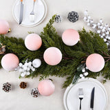 Velvet Ornaments for Christmas Tree Decorations - Light Baby Pink