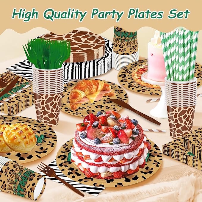 168PCS Mouse Safari Party Supplies for Kids Boys Girls Cartoon