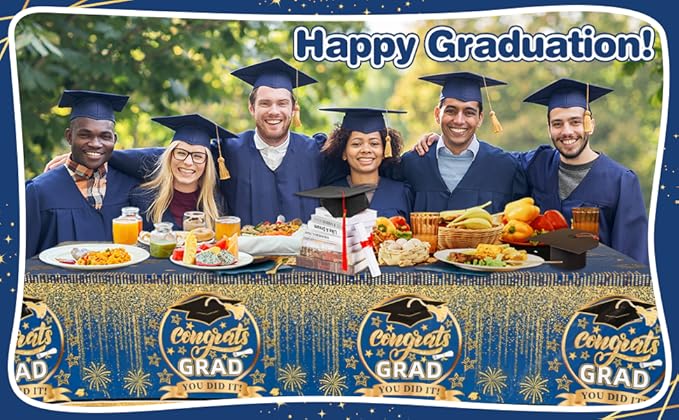 3 Pcs Graduation Tablecloth for Graduation Decorations 2026 Plastic