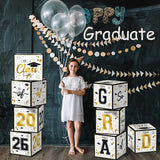 OHOME 8 Pack Graduation Decorations 2026 - Black Gold Balloon Boxes