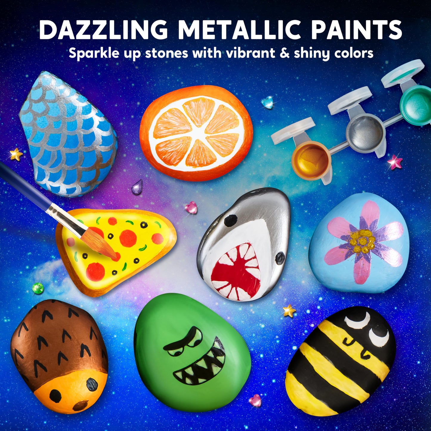 Rock Painting Kit- Glow in The Dark Rock Kit, Arts and Crafts for Kids