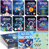 Kosiz 24 Pcs Outer Space Activity Book for Kids Astronaut Solar System