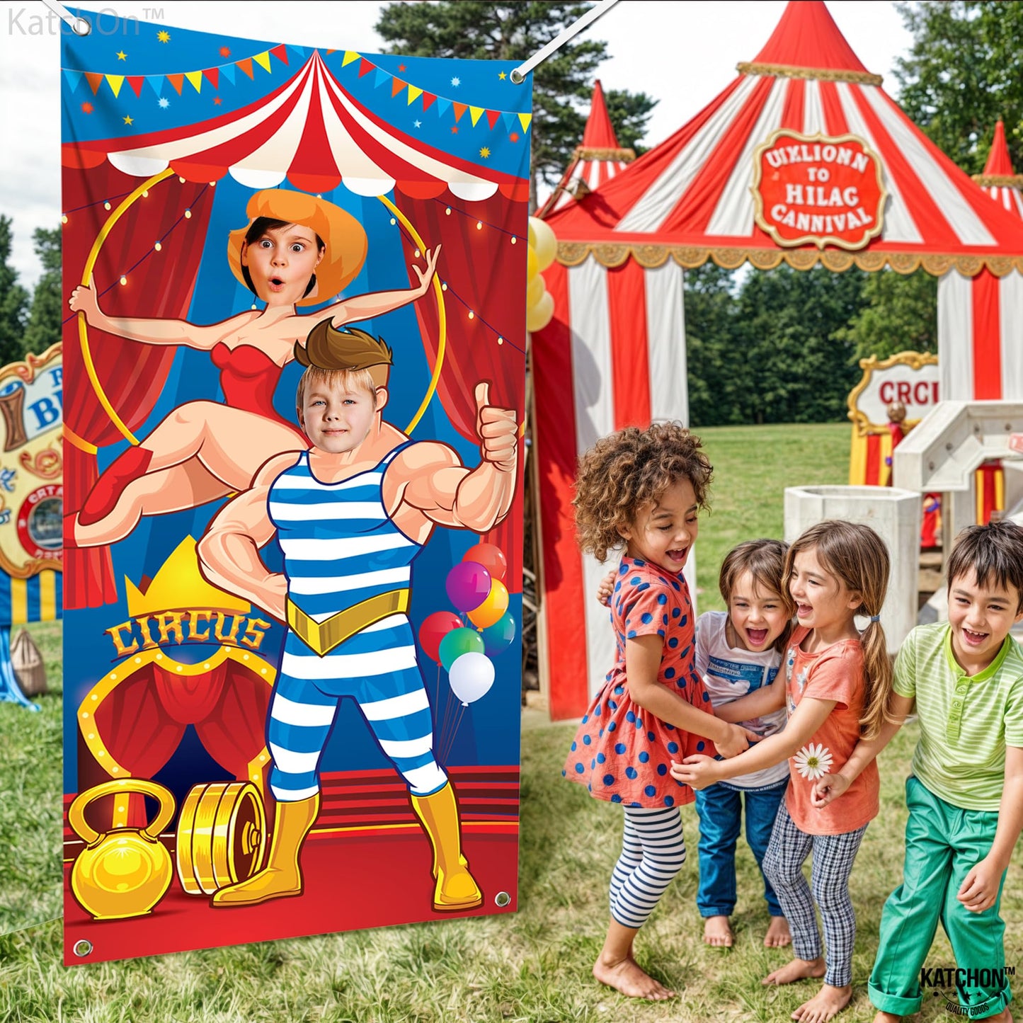KatchOn, Large Carnival Photo Booth Backdrop - 72x36 Inch | Carnival