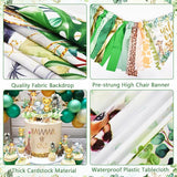 Wild One Birthday Decorations for Boys & Girls 114 Pcs Green Safari