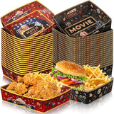 48 Pcs Movie Night Snack Tray 5 Lbs Large Disposable Paper Food Tray