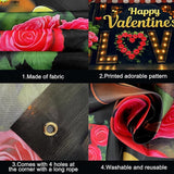 Happy Valentines Day Backdrop XtraLarge 72x44 Inch Love Valentines