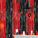4 Pack Halloween Wall Backdrop, 3.28 FT x 7.05 FT Red and Black Party