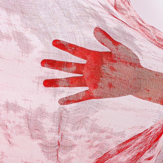 Halloween Red Bloody Creepy Cloth 500 x 87 inch Spooky Gauze Cloth