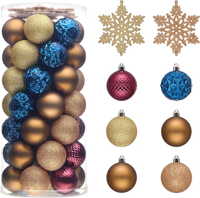 Valery Madelyn Christmas Tree Decorations Ornament Set, 50ct 2 Inches