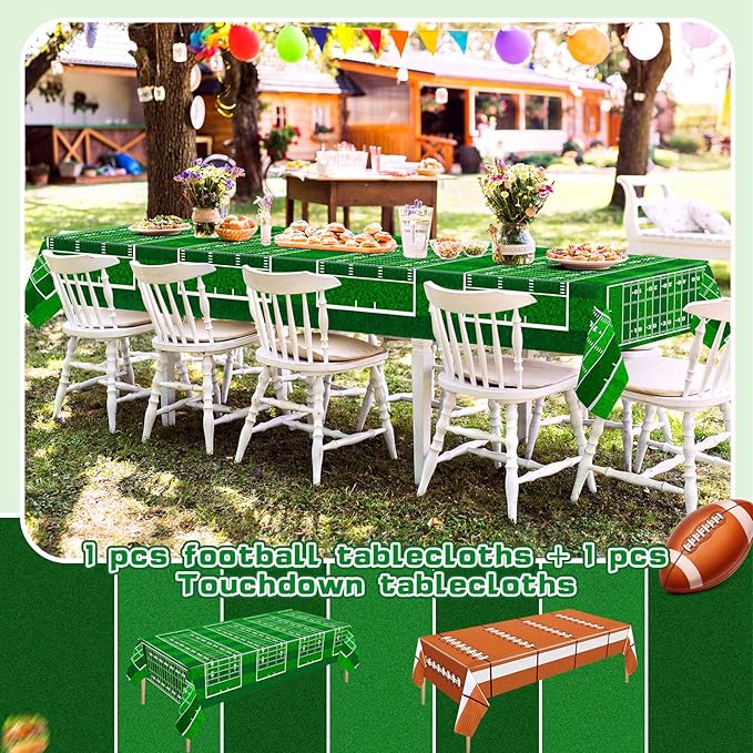 Mixweer 2 Pcs Football Plastic Tablecloth Birthday Party Decorations