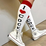 Bibalabili Funny Socks I Love Cocktails Knee Tube Party Stockings Gag