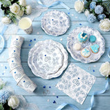 250 Pcs Something Blue Disposable Plates and Napkins Bridal Shower