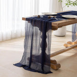 Keketoarrange 6pcs Navy Gauze Rustic Cheesecloth Table Runner 120