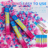 Gender Reveal Confetti Cannons 6 Pack 3 Blue & 3 Pink Baby Gender