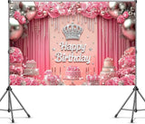 Pink Birthday Backdrop 6x4ft Princess Birthday Party Decorations